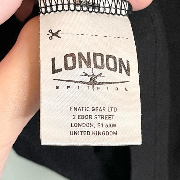 London Spitfire Plane Men's Black Crew Neck Short Sleeve Graphic T-Shirt Medium - Picture 11 of 11